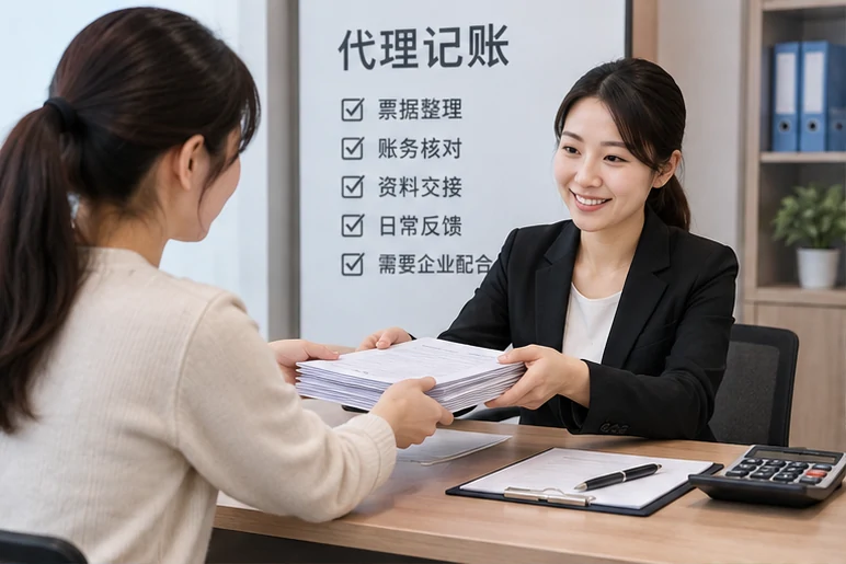 整理企业票据与日常账务资料的服务场景示意