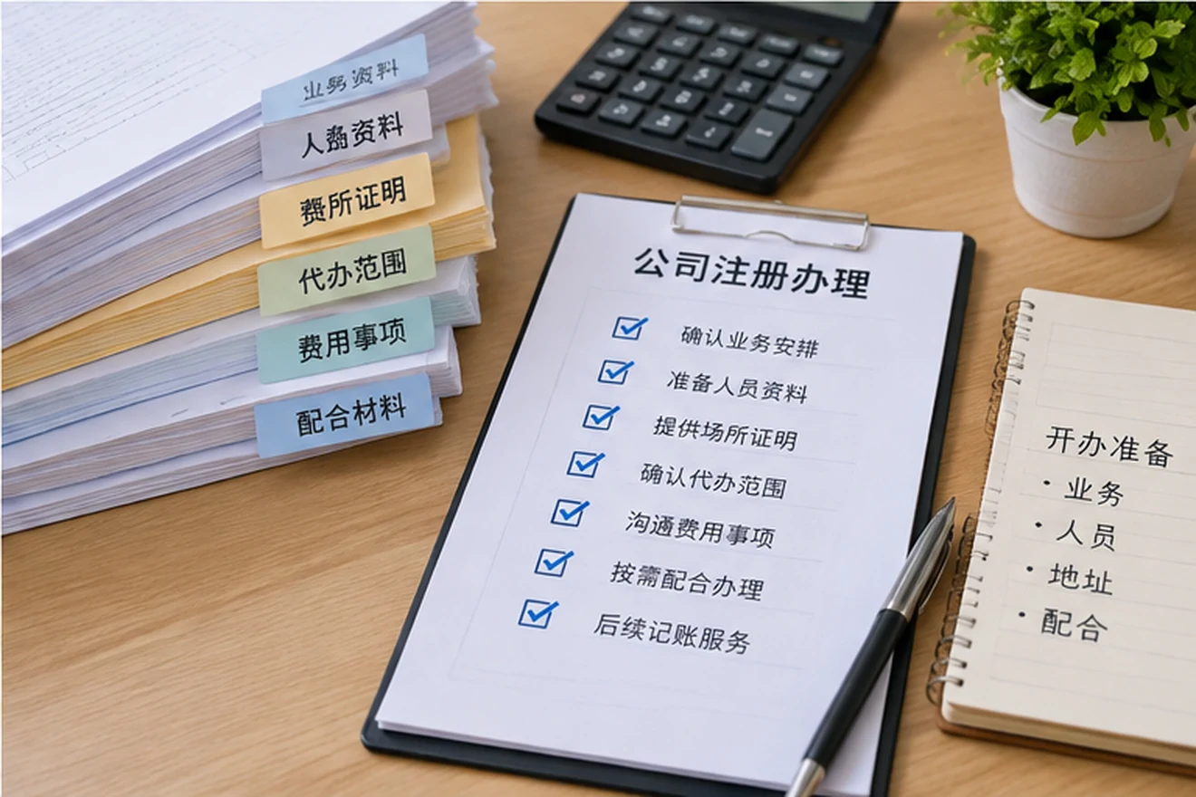创业者一起整理开办计划的服务场景示意