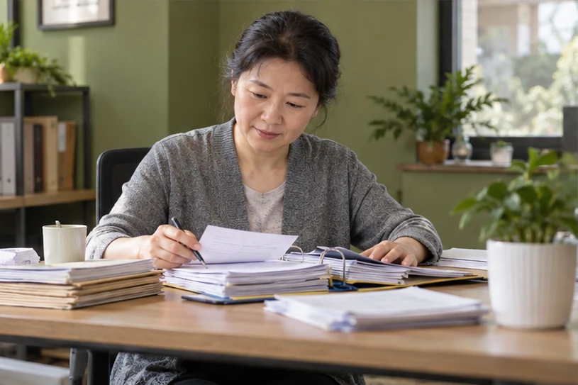 整理企业票据与日常账务资料的服务场景示意