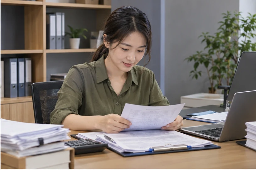 整理企业票据与日常账务资料的服务场景示意