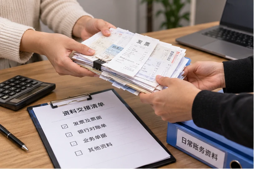 整理企业票据与日常账务资料的服务场景示意
