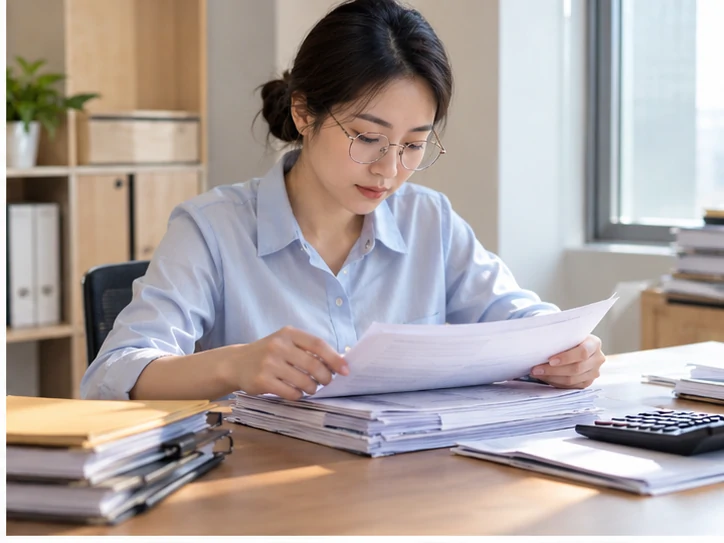 整理企业票据与日常账务资料的服务场景示意