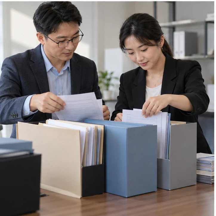 整理企业票据与日常账务资料的服务场景示意