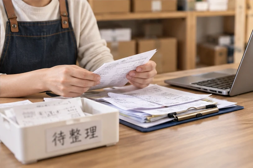 整理企业票据与日常账务资料的服务场景示意
