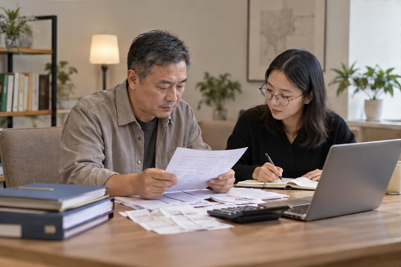 整理企业票据与日常账务资料的服务场景示意