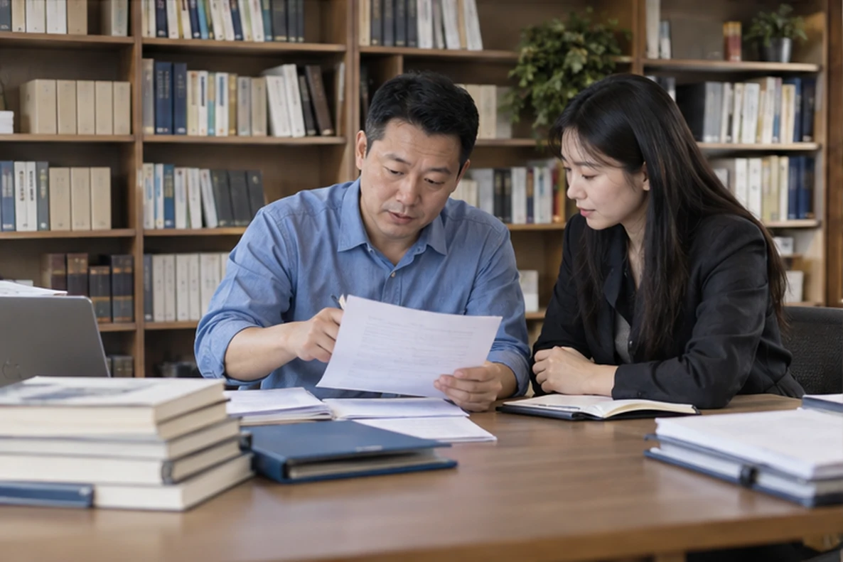 核对注册公司资料与办理事项的服务场景示意