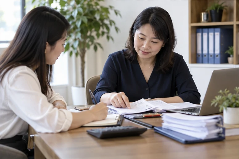 整理企业票据与日常账务资料的服务场景示意