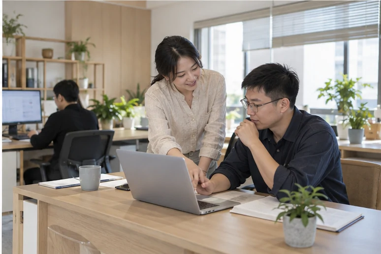 企业网站展示业务与服务信息的场景示意
