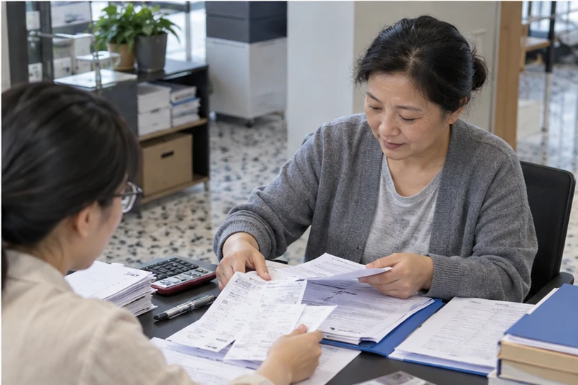 整理企业票据与日常账务资料的服务场景示意