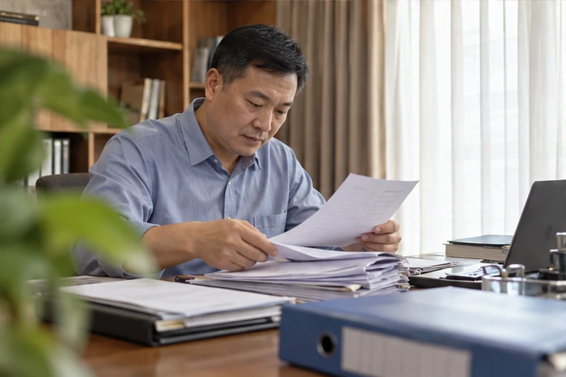 整理企业票据与日常账务资料的服务场景示意