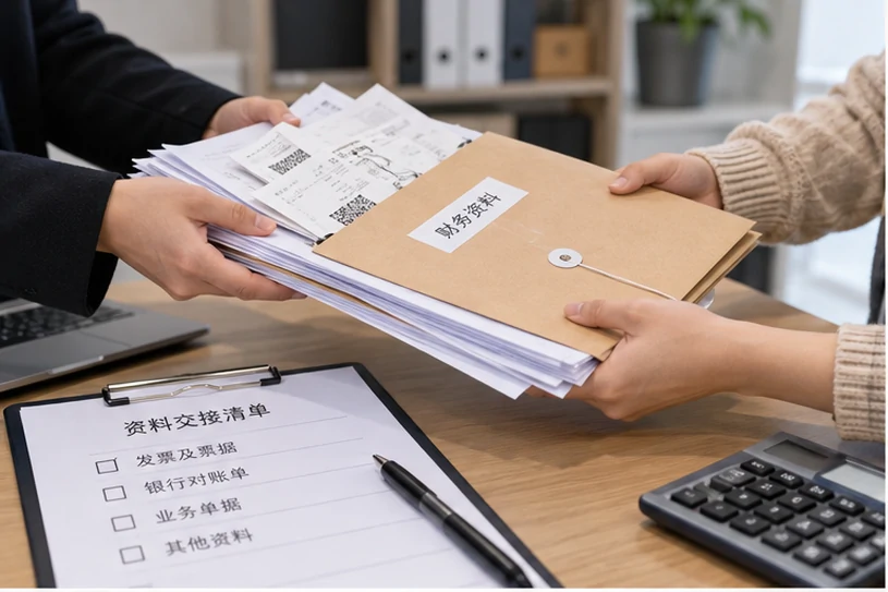 整理企业票据与日常账务资料的服务场景示意