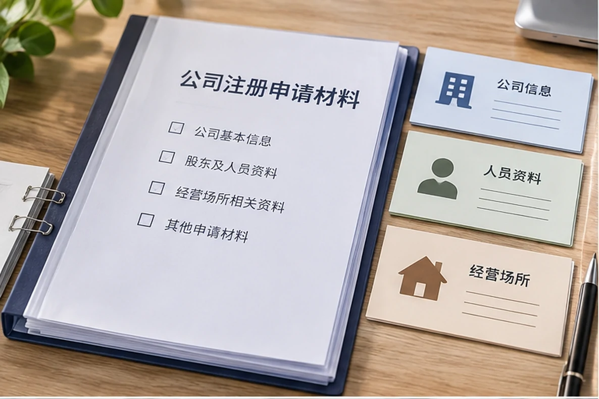 核对注册公司资料与办理事项的服务场景示意