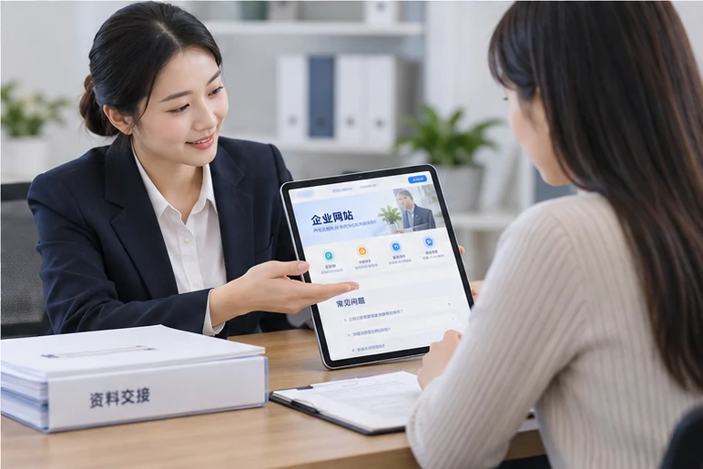 企业网站展示业务与服务信息的场景示意