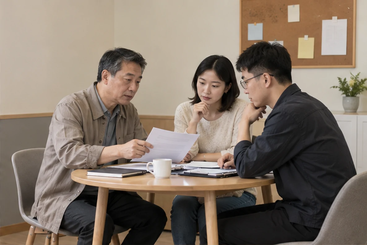 核对注册公司资料与办理事项的服务场景示意