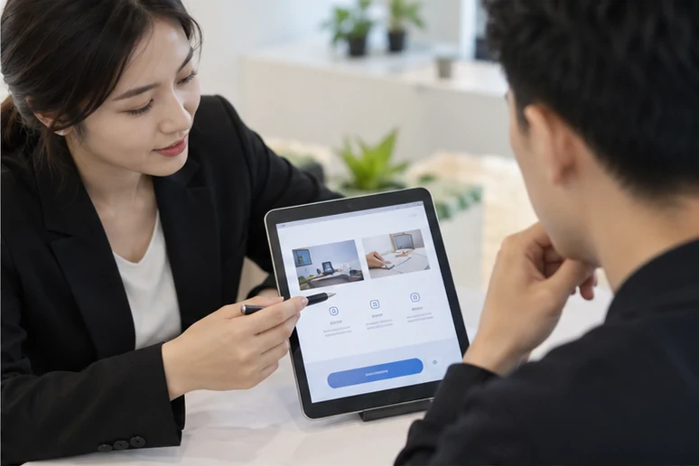 企业网站展示业务与服务信息的场景示意