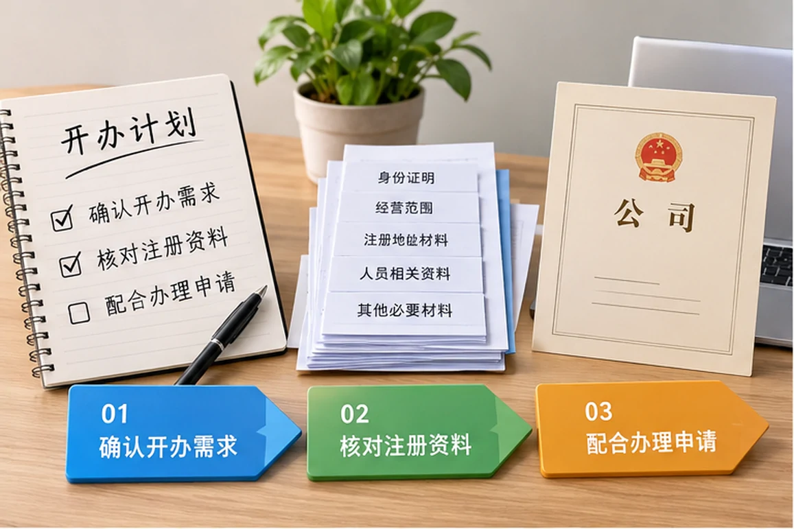 创业者一起整理开办计划的服务场景示意