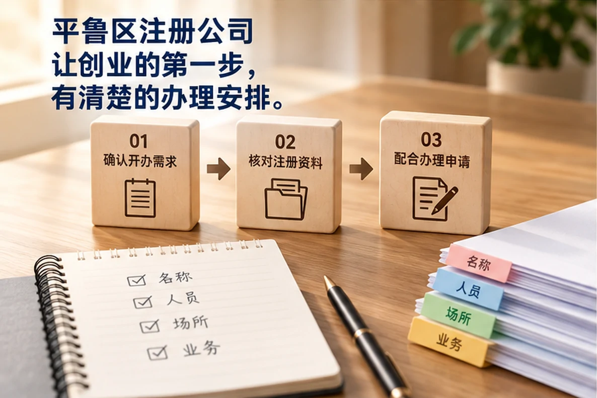 核对注册公司资料与办理事项的服务场景示意