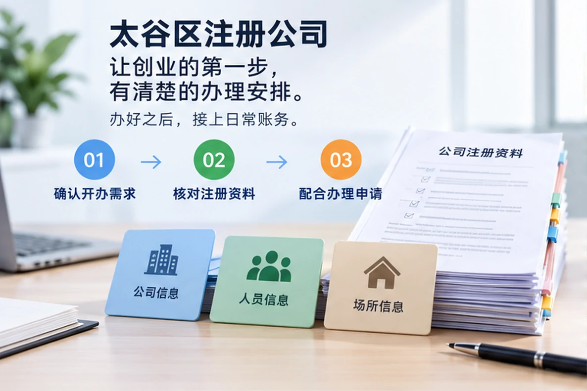 核对注册公司资料与办理事项的服务场景示意