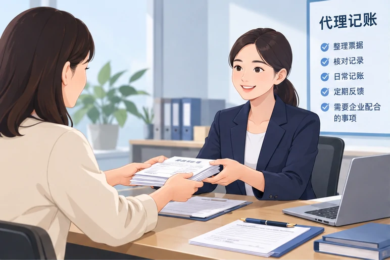 整理企业票据与日常账务资料的服务场景示意