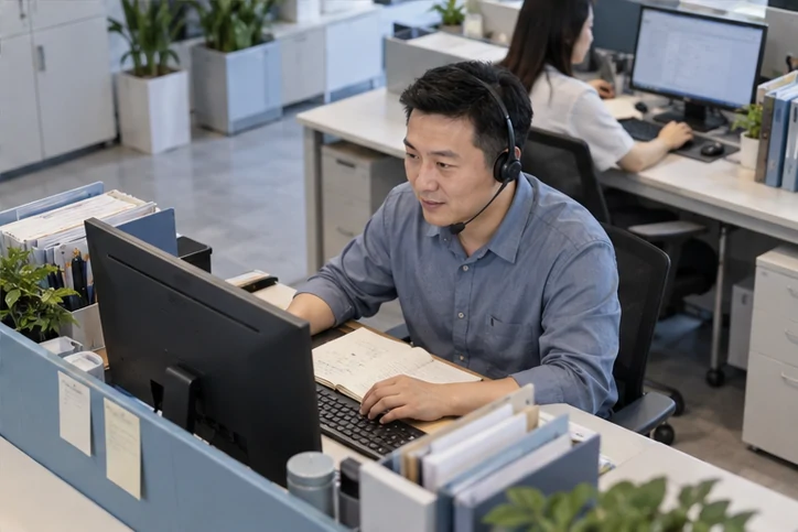 在线客服接待与咨询整理的服务场景示意