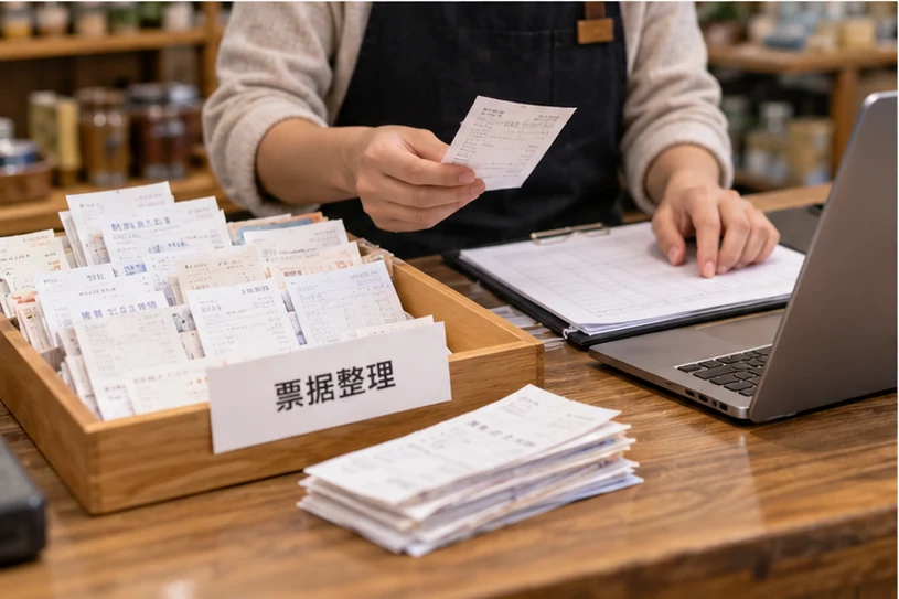 整理企业票据与日常账务资料的服务场景示意