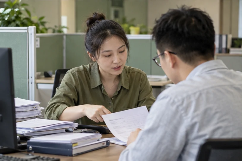 整理企业票据与日常账务资料的服务场景示意