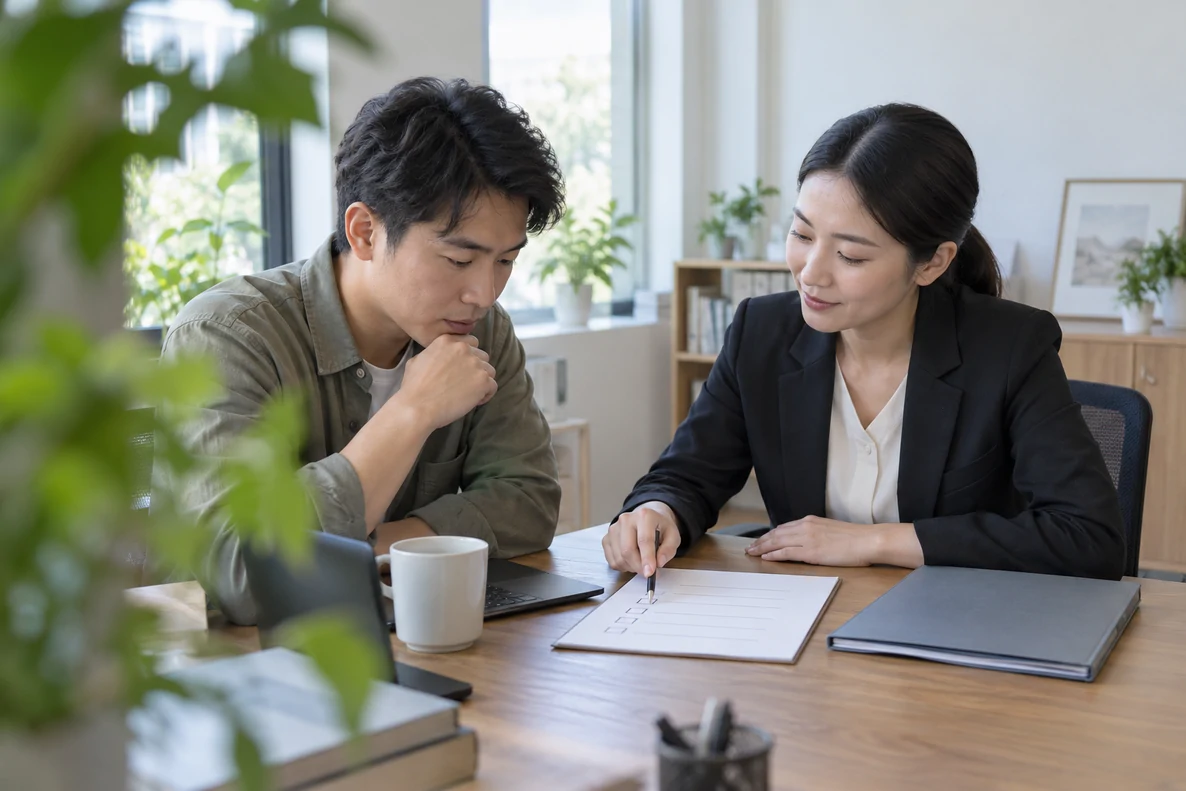 核对注册公司资料与办理事项的服务场景示意