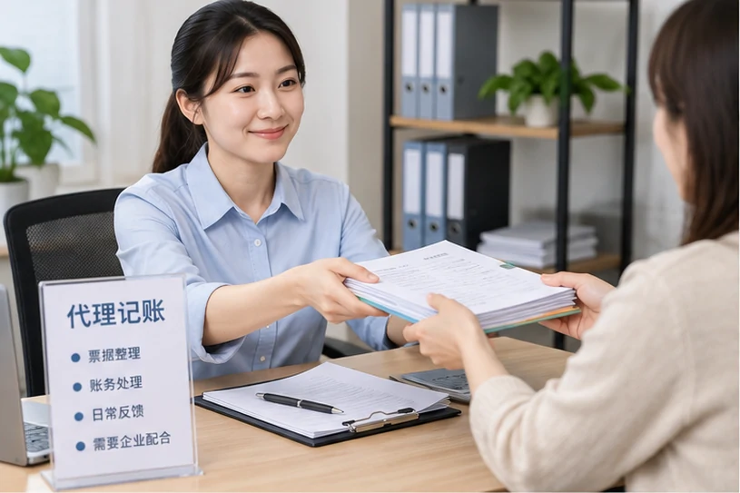 整理企业票据与日常账务资料的服务场景示意