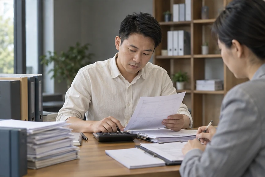 整理企业票据与日常账务资料的服务场景示意