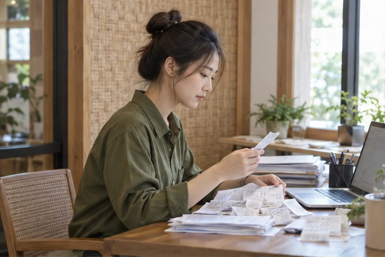 整理企业票据与日常账务资料的服务场景示意