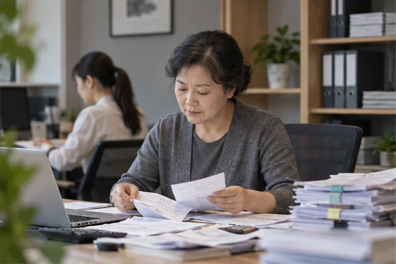 整理企业票据与日常账务资料的服务场景示意