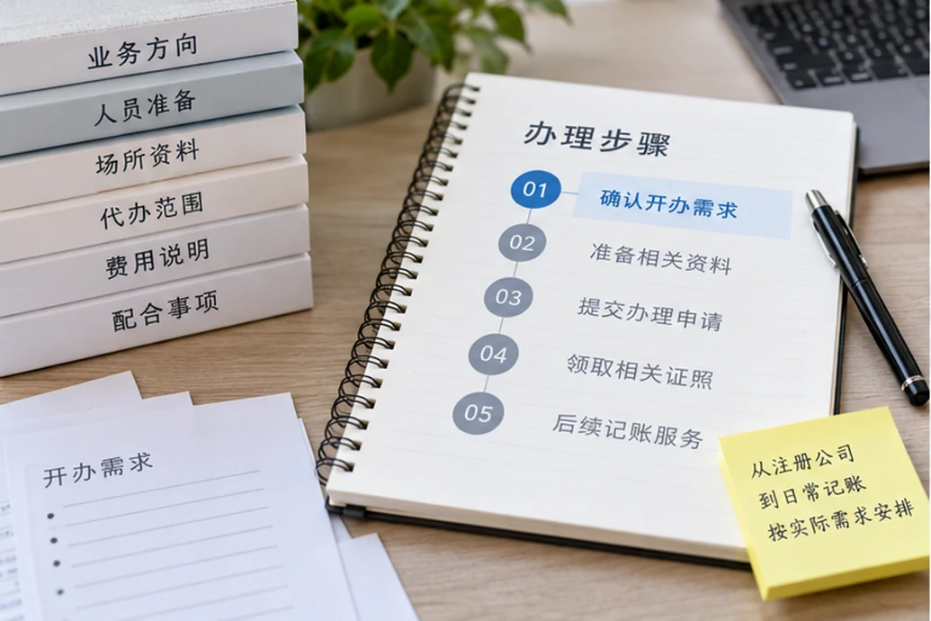 创业者一起整理开办计划的服务场景示意