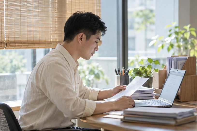 整理企业票据与日常账务资料的服务场景示意