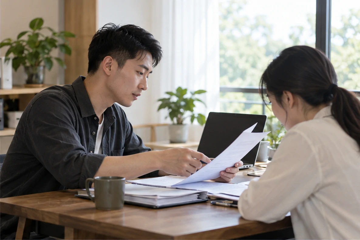 核对注册公司资料与办理事项的服务场景示意