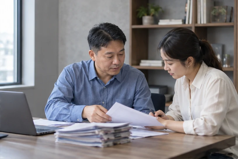 整理企业票据与日常账务资料的服务场景示意