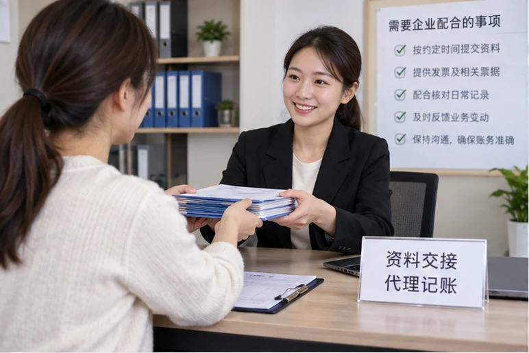 整理企业票据与日常账务资料的服务场景示意