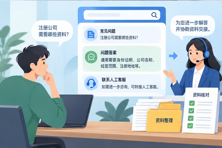 在线客服接待与咨询整理的服务场景示意