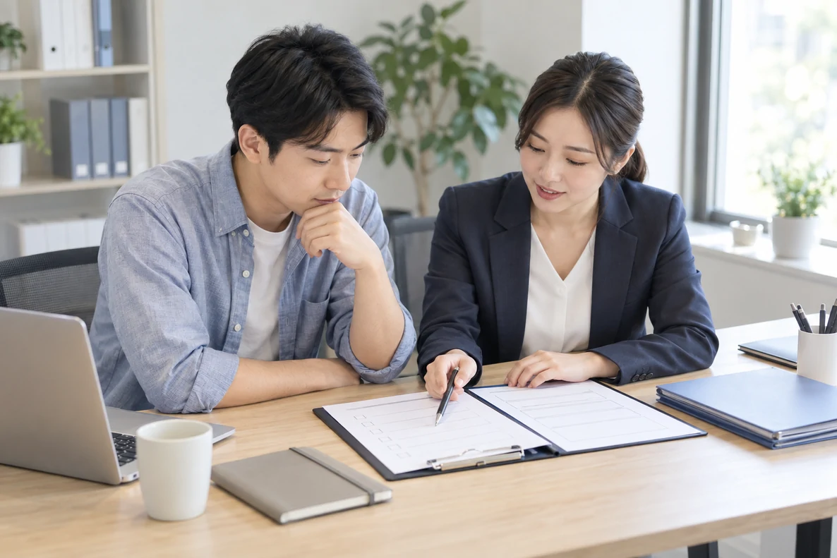 核对注册公司资料与办理事项的服务场景示意