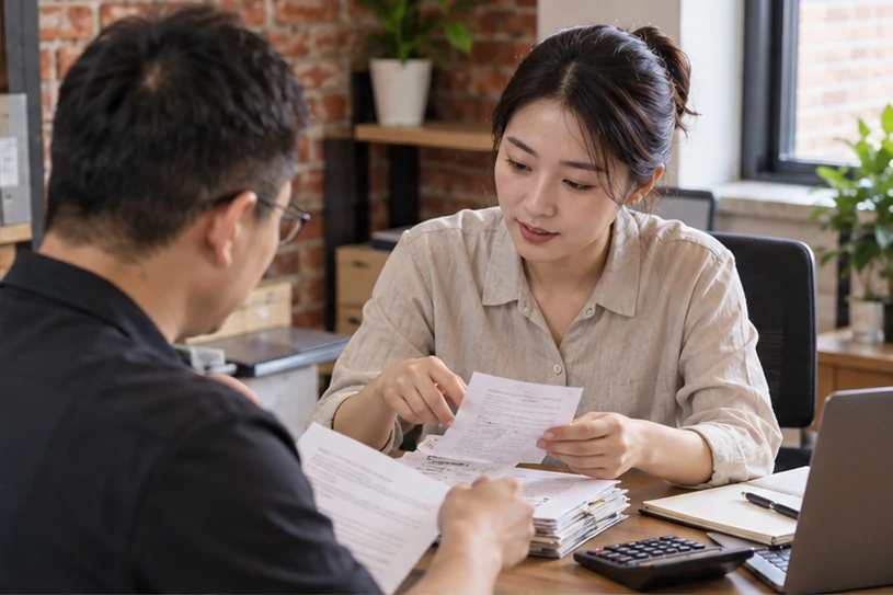 整理企业票据与日常账务资料的服务场景示意