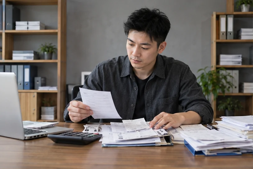 整理企业票据与日常账务资料的服务场景示意