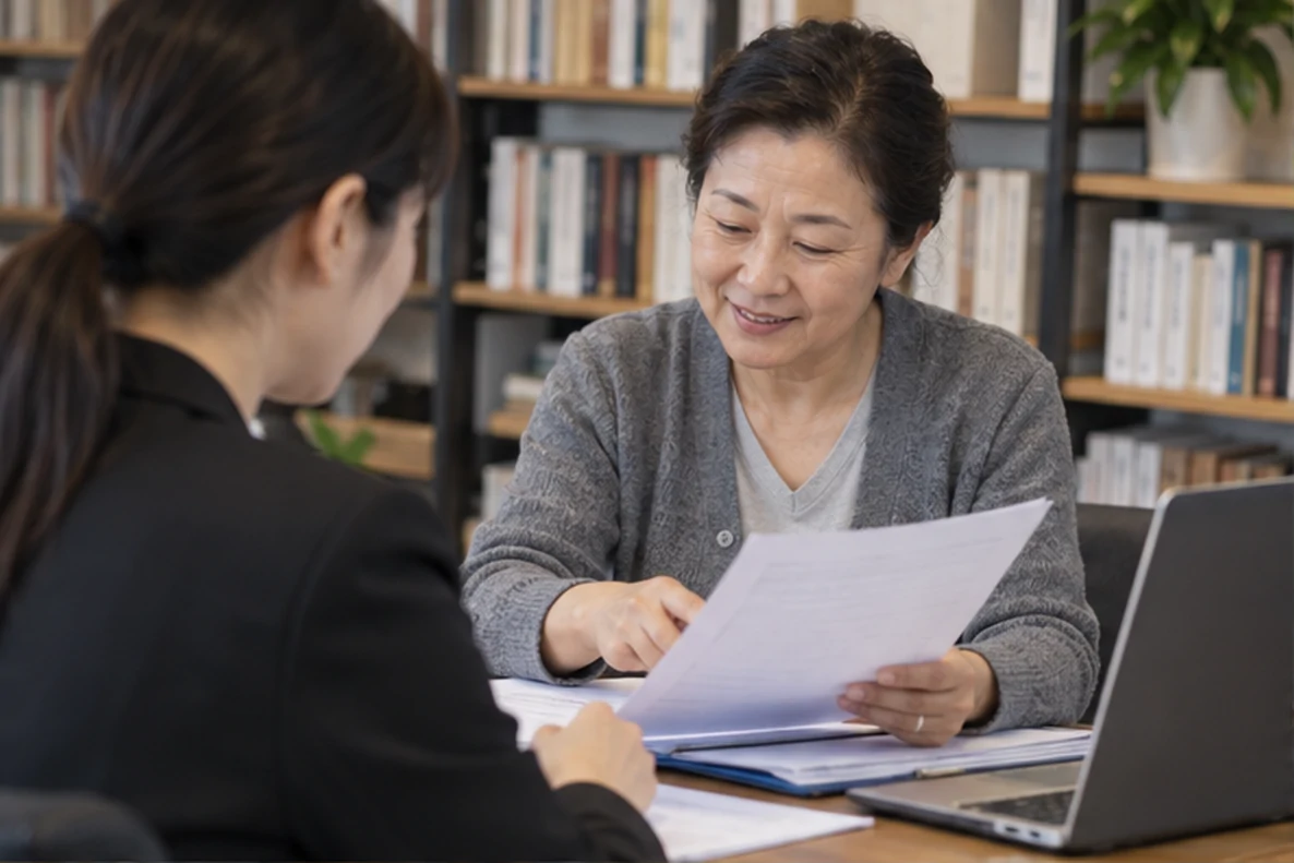 核对注册公司资料与办理事项的服务场景示意