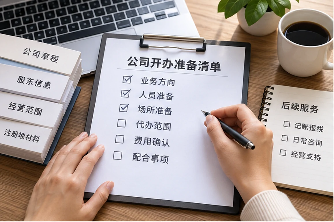 创业者一起整理开办计划的服务场景示意