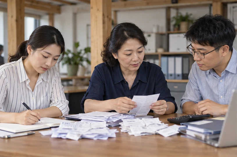 整理企业票据与日常账务资料的服务场景示意