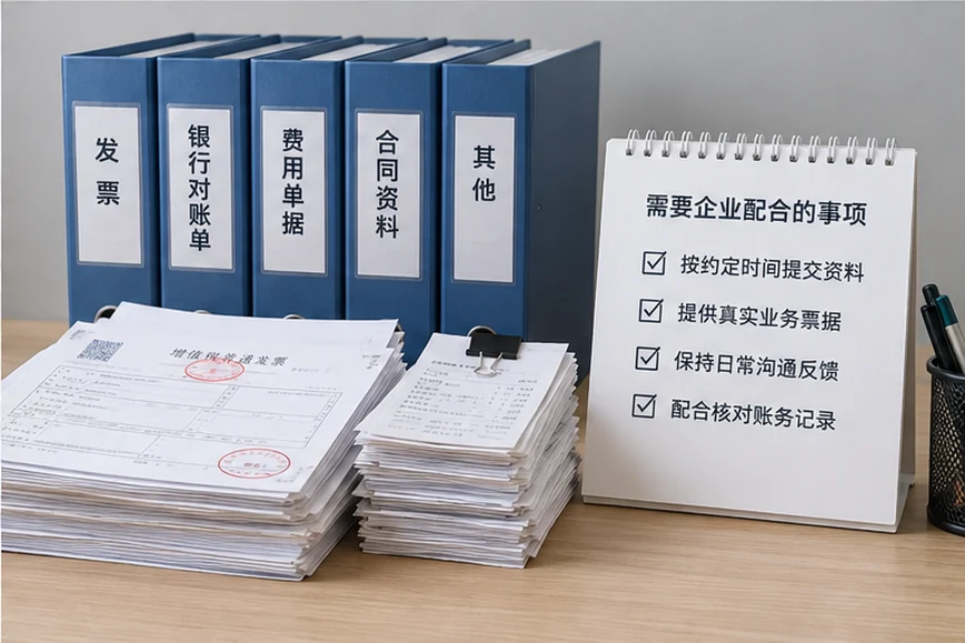整理企业票据与日常账务资料的服务场景示意