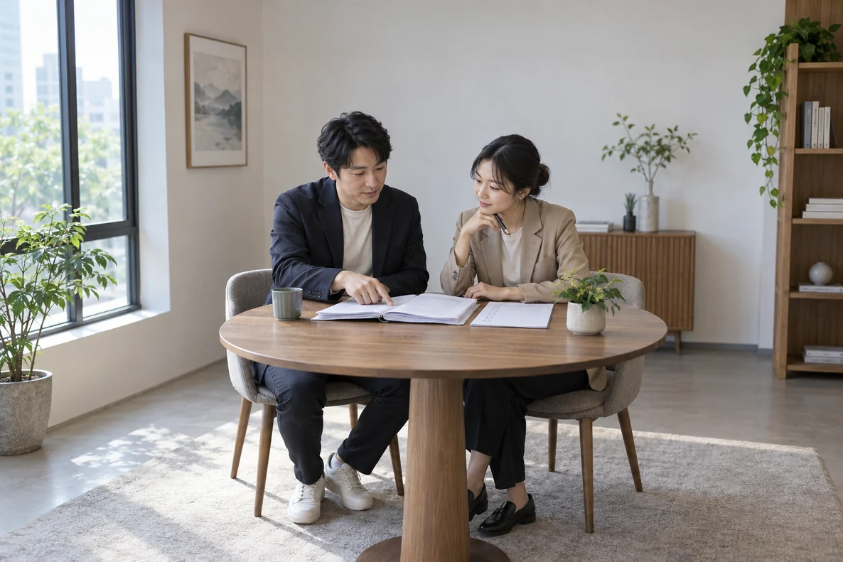 核对注册公司资料与办理事项的服务场景示意