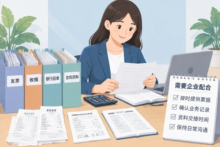 整理企业票据与日常账务资料的服务场景示意