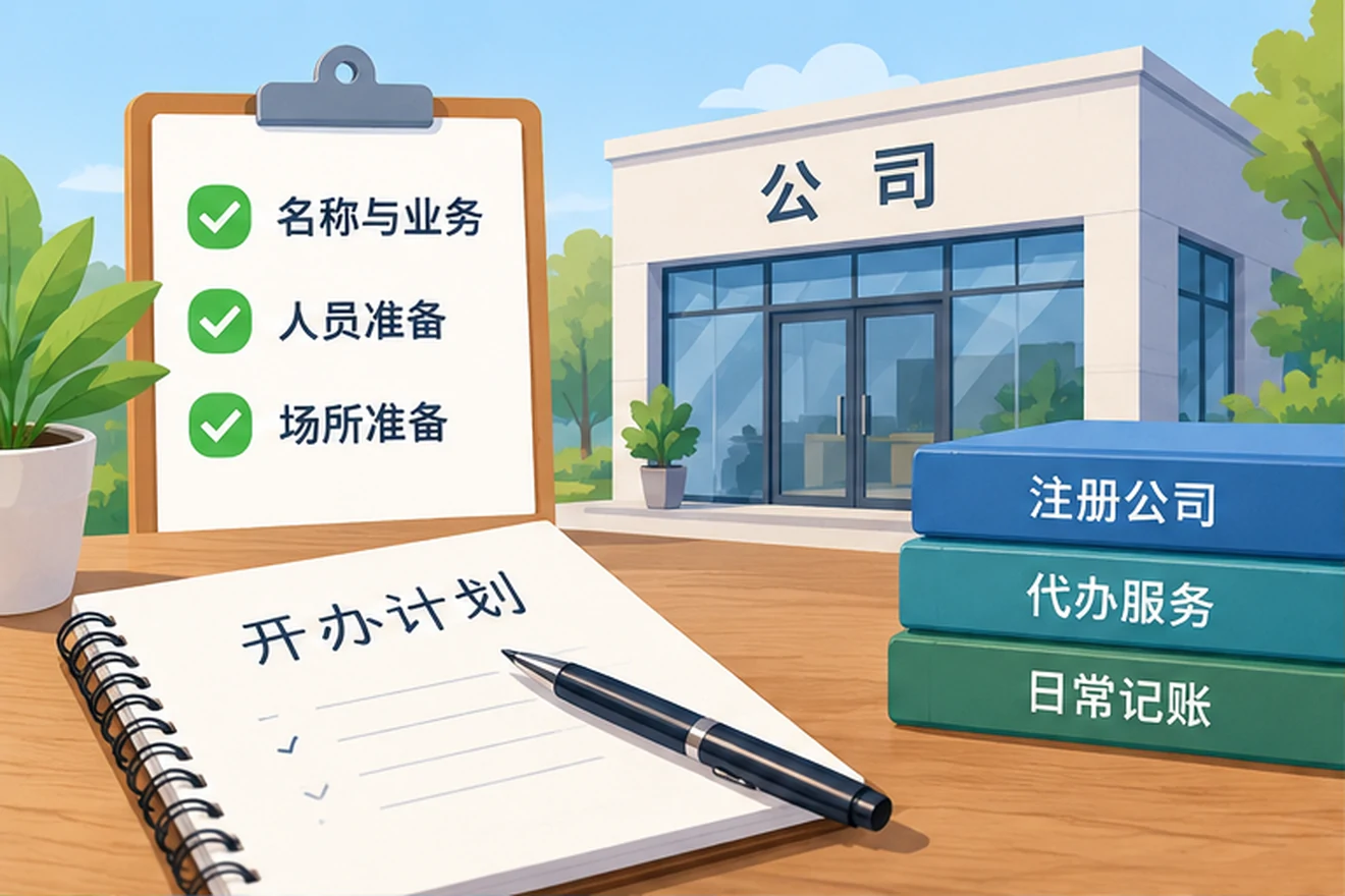 创业者一起整理开办计划的服务场景示意