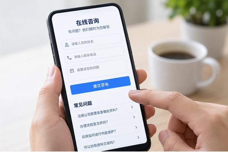 企业网站展示业务与服务信息的场景示意