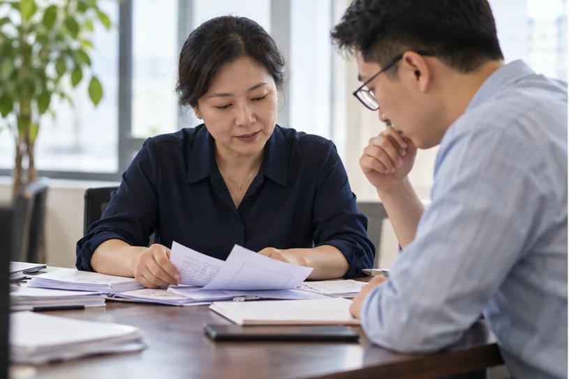 整理企业票据与日常账务资料的服务场景示意
