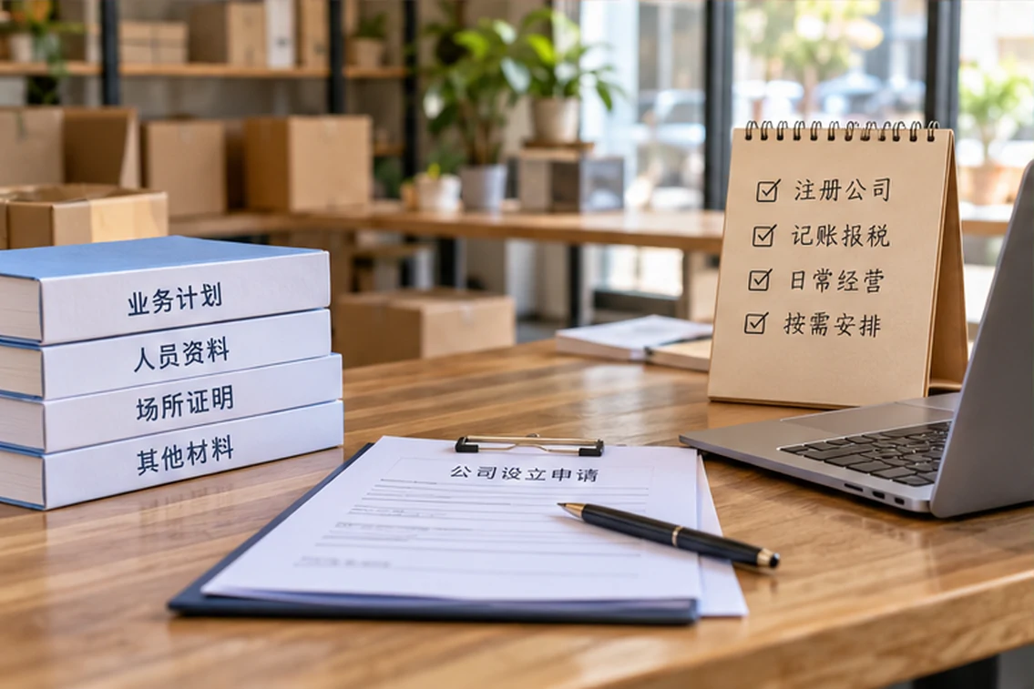 创业者一起整理开办计划的服务场景示意